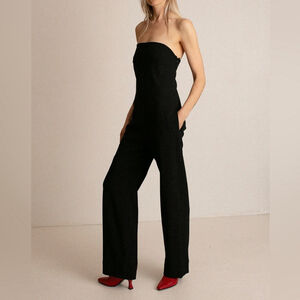 NOMIA NYC Designer Sz 2 Black Fluid Jumpsuit New Without Tag
